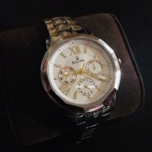 Classy Bulova silver woman’s watch (preowned)